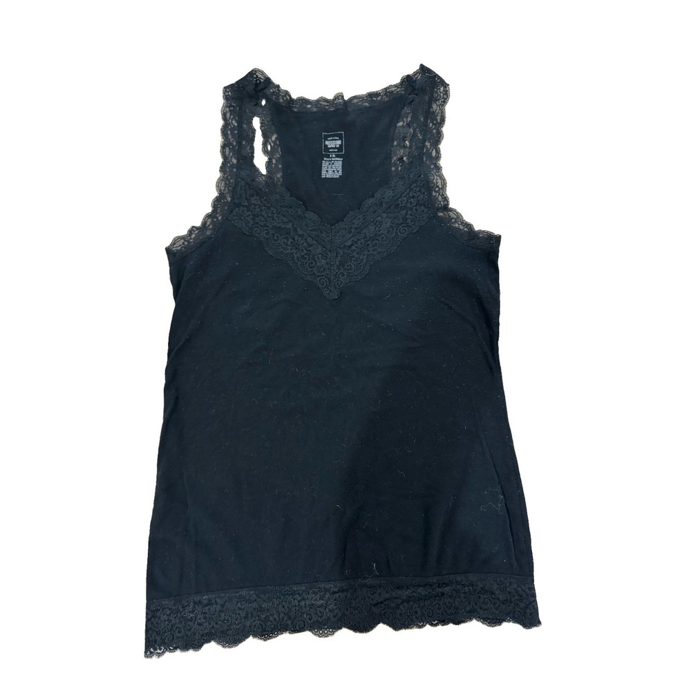 Mossimo Supply Co Womens XL Black Lace Tank Top V-Neck Target